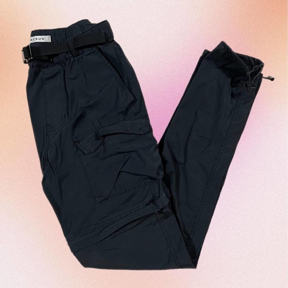 PacSun Pants - PacSun Women’s Black Small Nylon Zip Off Cargo Shorts/Pants